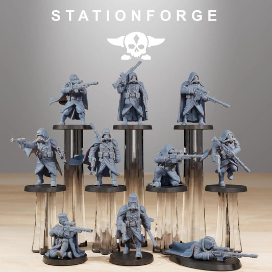 Grim Guard Marksman by Station Forge 28/32mm Heroic Scale Miniature, 32mm tall, 10 Units, Proxy, Grimdark, Sci - Fi, OPR, Guard - DelsBricks Toys & CollectiblesResin Printed MiniatureDelsBricks Toys & CollectiblesMega Diamonds & Schwartzreiter Mini Forge