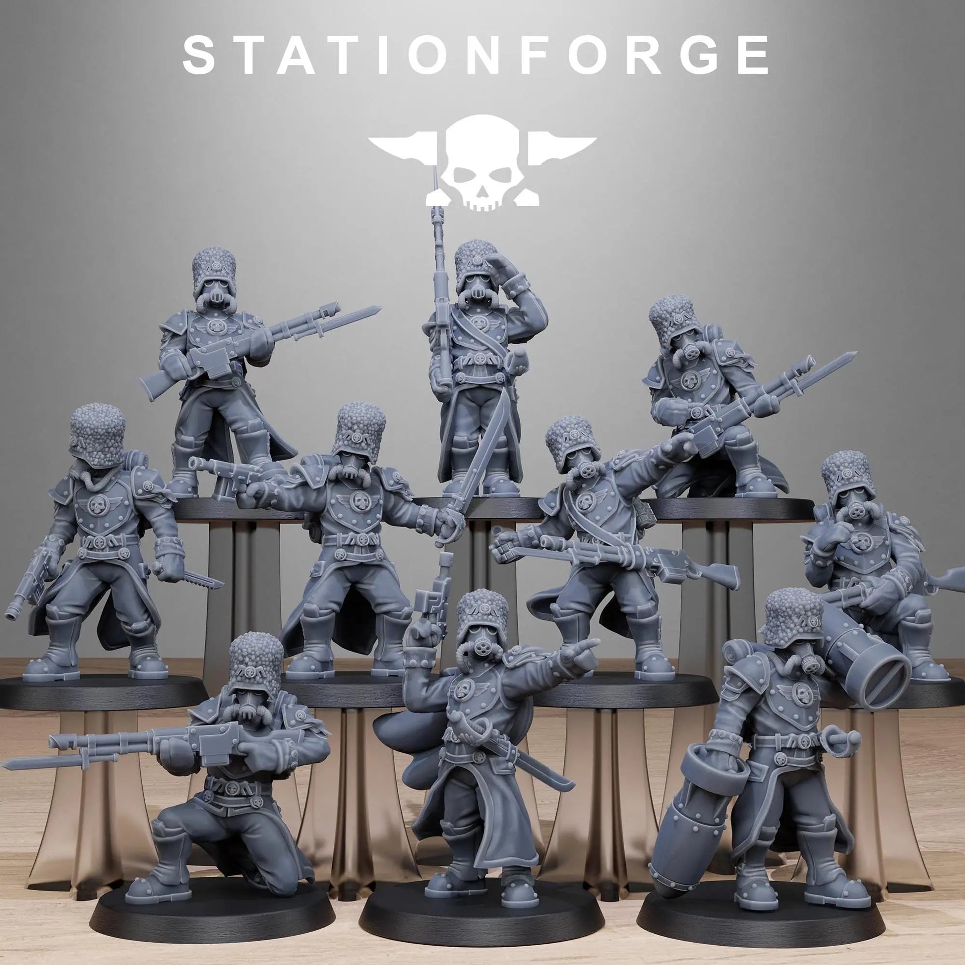 Grim Guard Royals by Station Forge 28/32mm Heroic Scale Miniature, 32mm tall, 10 Units - DelsBricks Toys & CollectiblesResin Printed MiniatureDelsBricks Toys & CollectiblesMega Diamonds & Schwartzreiter Mini Forge