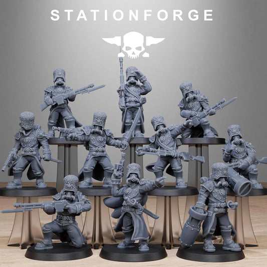 Grim Guard Royals by Station Forge 28/32mm Heroic Scale Miniature, 32mm tall, 10 Units - DelsBricks Toys & CollectiblesResin Printed MiniatureDelsBricks Toys & CollectiblesMega Diamonds & Schwartzreiter Mini Forge
