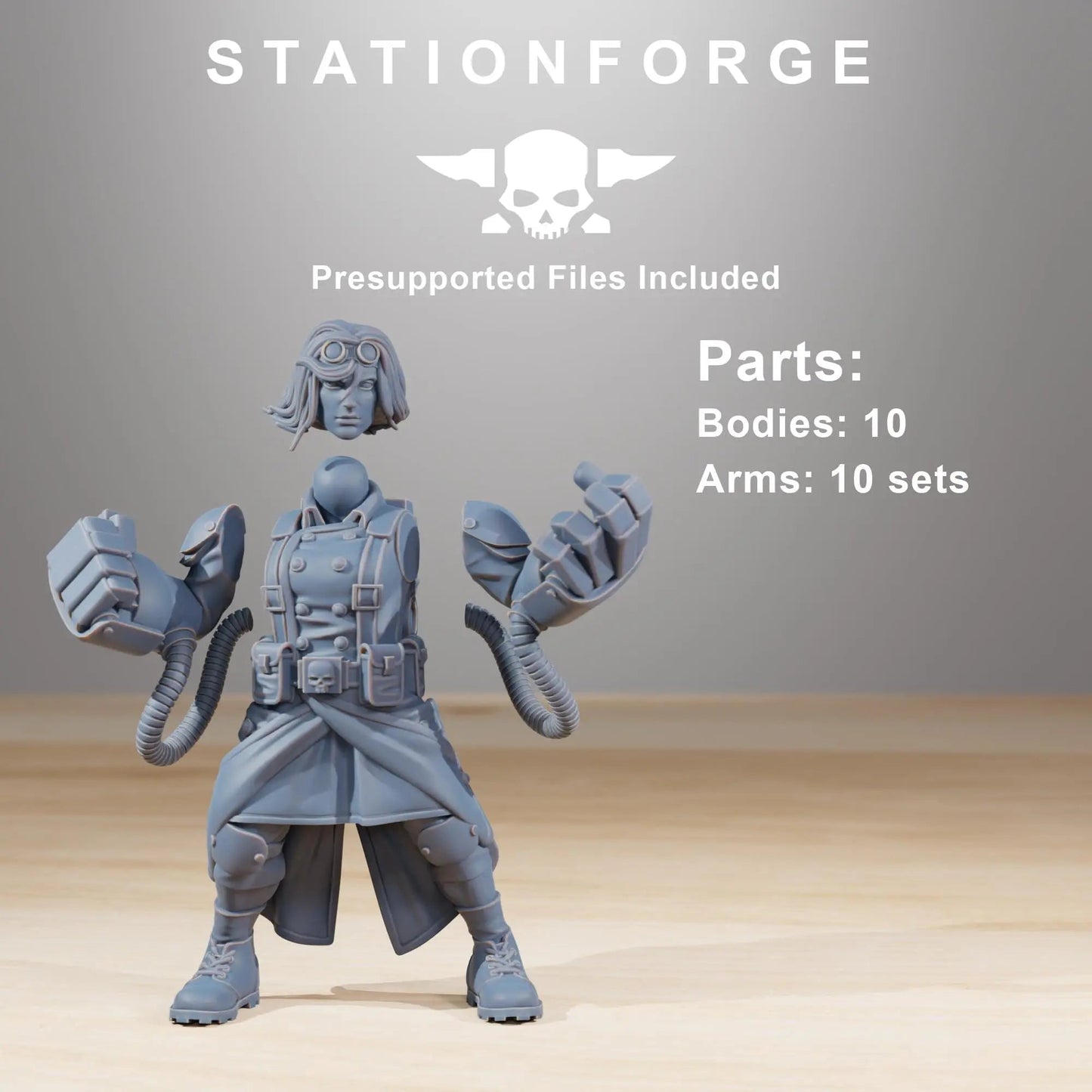 Grim Guard Sister of War by Station Forge – Resin Printed Grimdark Squad (28/32mm) - DelsBricks Toys & CollectiblesResin Printed MiniatureDelsBricks Toys & CollectiblesMega Diamonds & Schwartzreiter Mini Forge