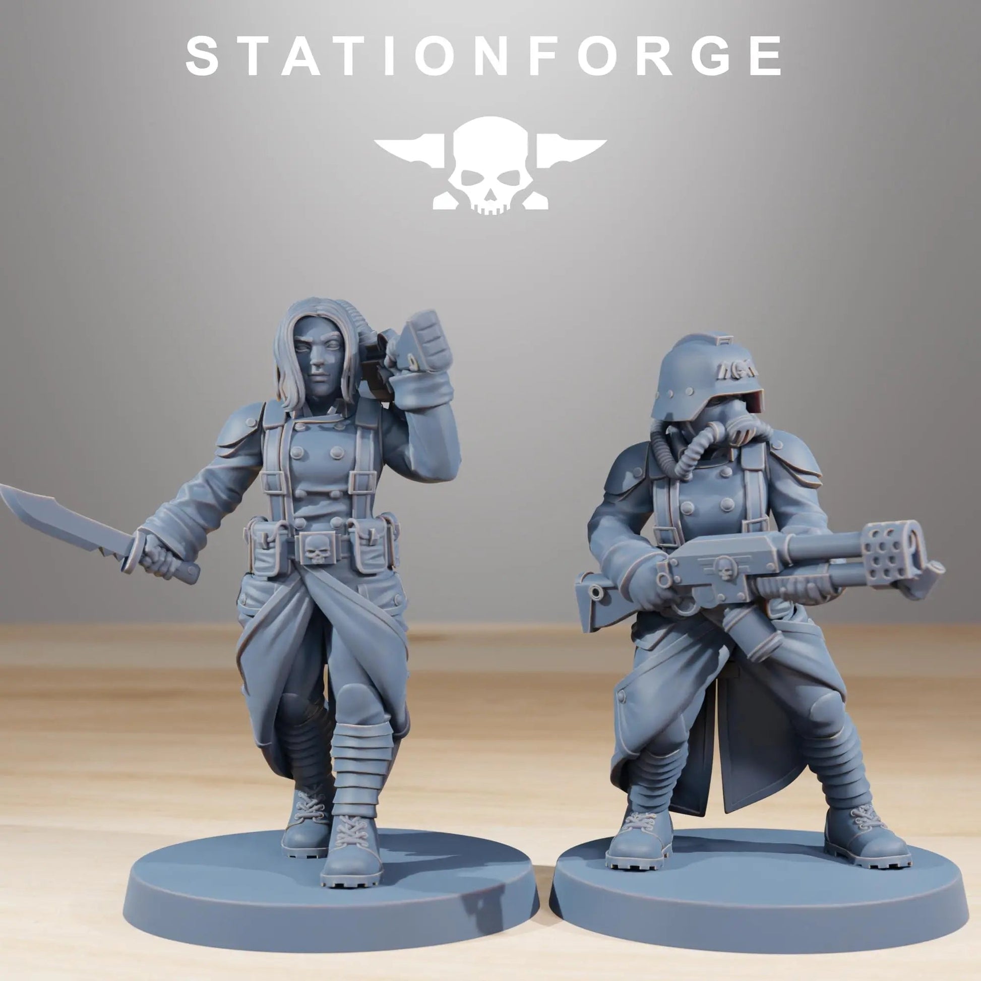 Grim Guard Sister of War by Station Forge – Resin Printed Grimdark Squad (28/32mm) - DelsBricks Toys & CollectiblesResin Printed MiniatureDelsBricks Toys & CollectiblesMega Diamonds & Schwartzreiter Mini Forge