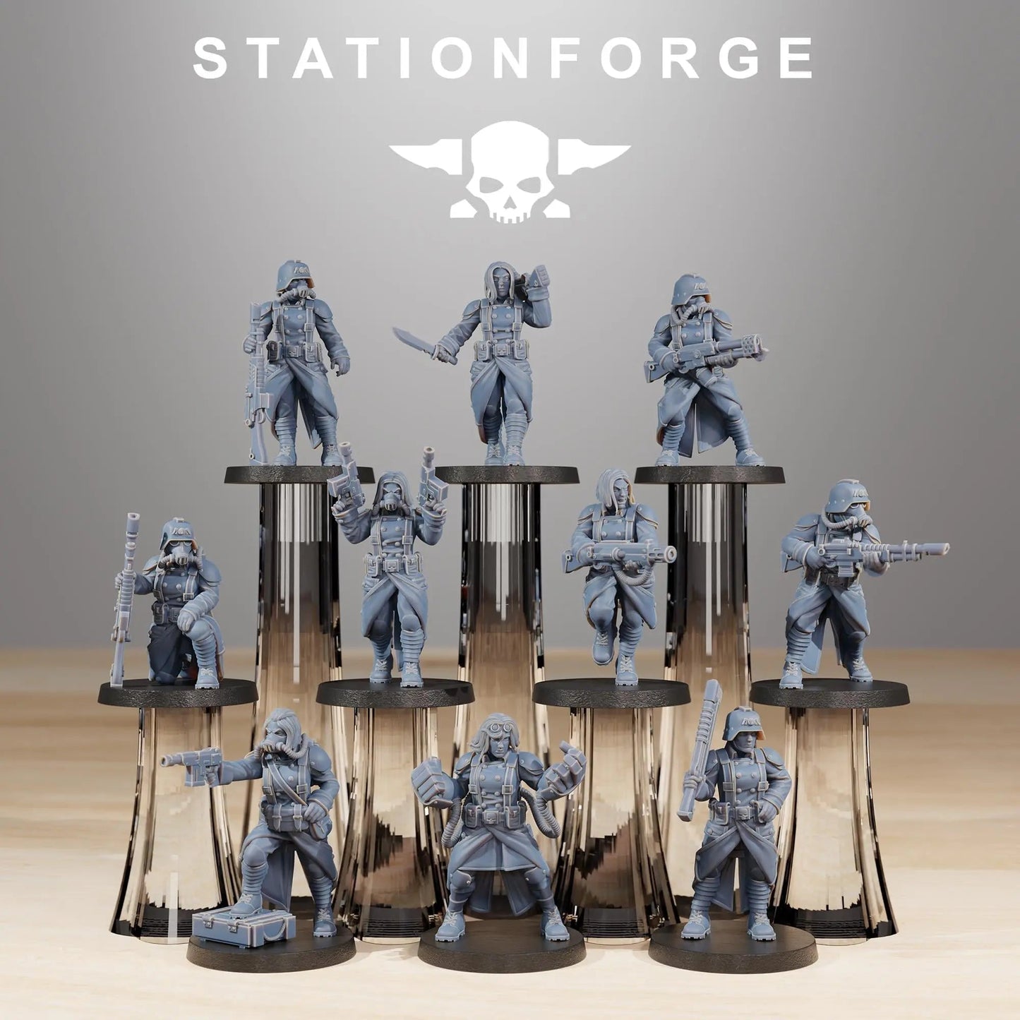 Grim Guard Sister of War by Station Forge – Resin Printed Grimdark Squad (28/32mm) - DelsBricks Toys & CollectiblesResin Printed MiniatureDelsBricks Toys & CollectiblesMega Diamonds & Schwartzreiter Mini Forge