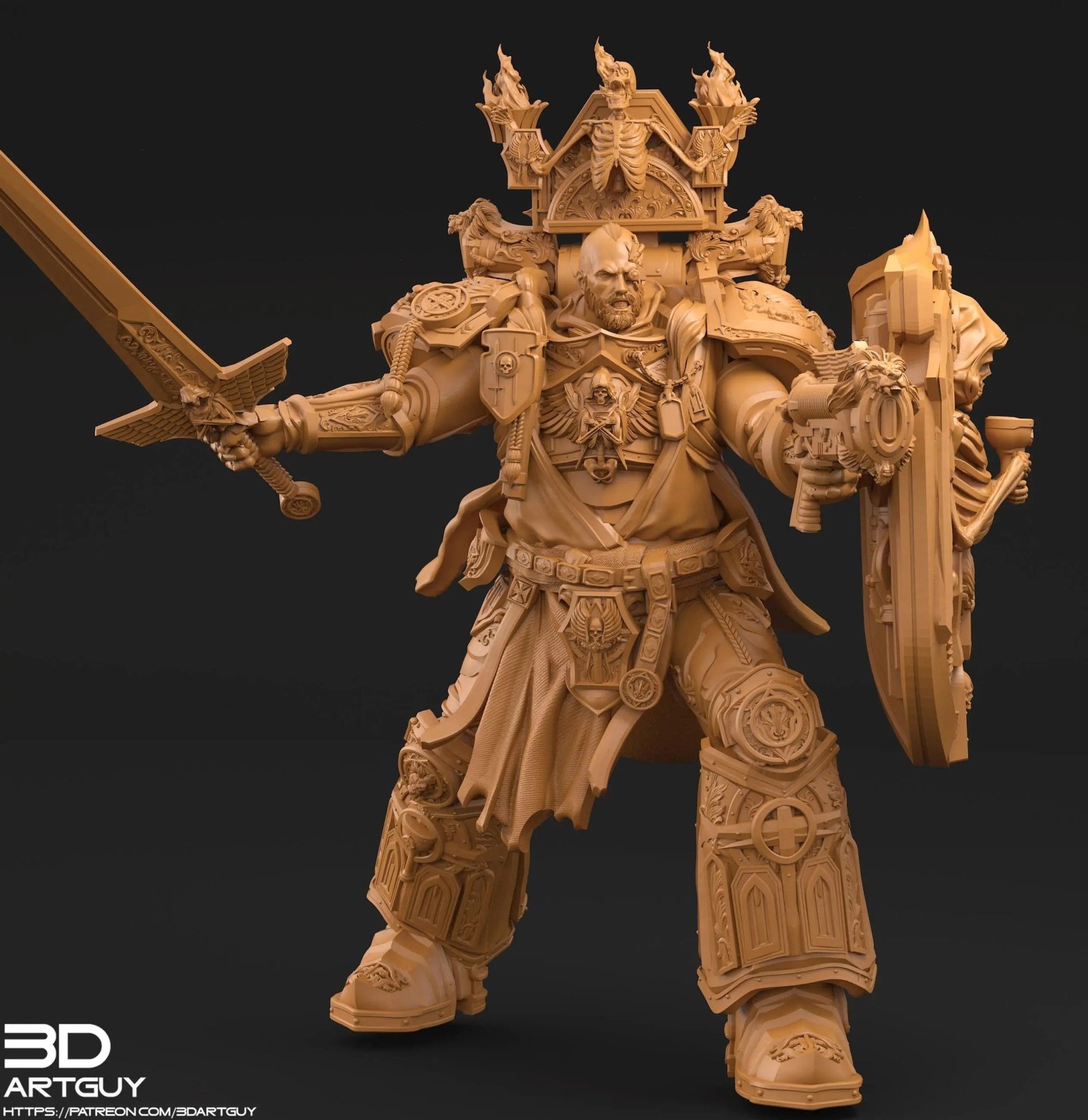 Grim Knight by 3DArtGuy 32mm scale, 50mm or 100mm, Miniature War Gaming Figure, Grim Dark, Proxy, Terminator, Death Wing, I, Angel - DelsBricks Toys & CollectiblesResin Printed MiniatureDelsBricks Toys & CollectiblesMega Diamonds & Schwartzreiter Mini Forge
