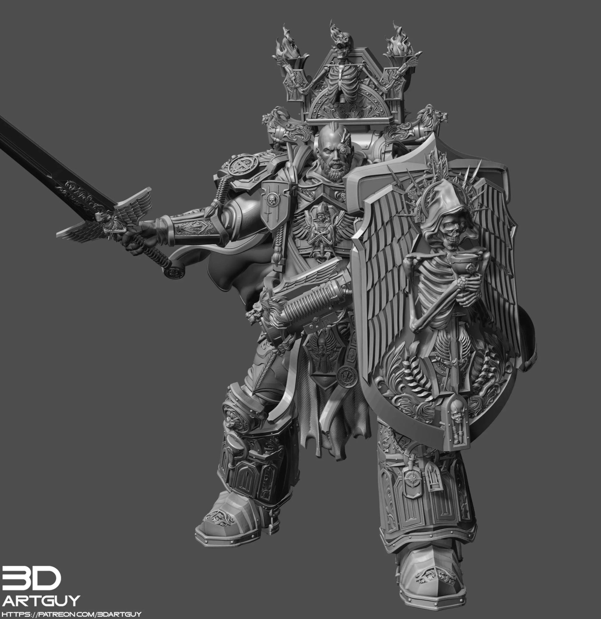 Grim Knight by 3DArtGuy 32mm scale, 50mm or 100mm, Miniature War Gaming Figure, Grim Dark, Proxy, Terminator, Death Wing, I, Angel - DelsBricks Toys & CollectiblesResin Printed MiniatureDelsBricks Toys & CollectiblesMega Diamonds & Schwartzreiter Mini Forge