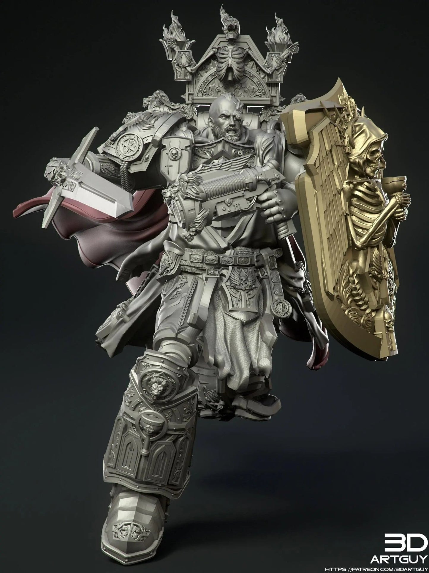 Grim Knight by 3DArtGuy 32mm scale, 50mm or 100mm, Miniature War Gaming Figure, Grim Dark, Proxy, Terminator, Death Wing, I, Angel - DelsBricks Toys & CollectiblesResin Printed MiniatureDelsBricks Toys & CollectiblesMega Diamonds & Schwartzreiter Mini Forge