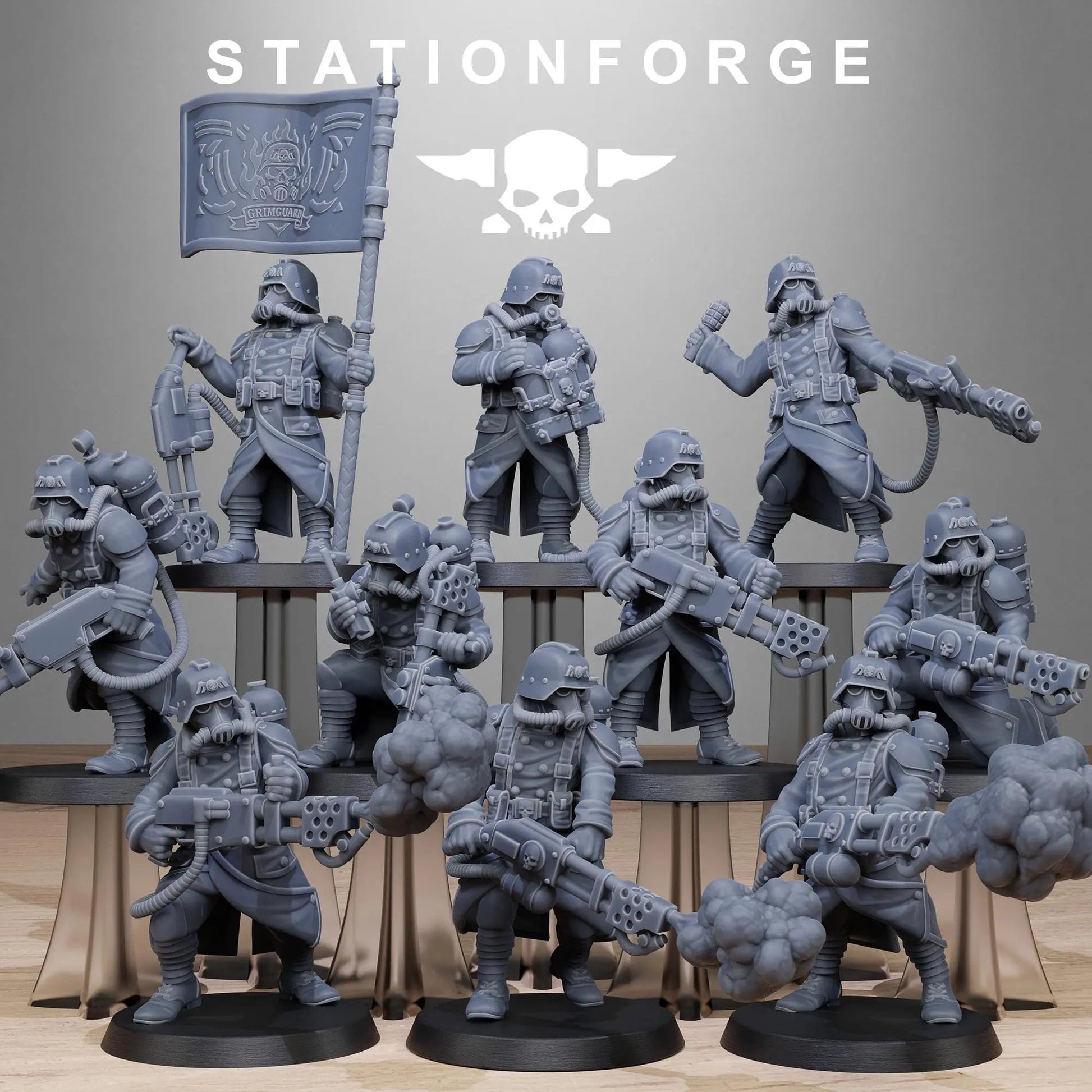 Grimguard Flamers by Station Forge 28/32mm Heroic Scale Miniature, 35mm tall, 10 Units - DelsBricks Toys & CollectiblesResin Printed MiniatureDelsBricks Toys & CollectiblesMega Diamonds & Schwartzreiter Mini Forge