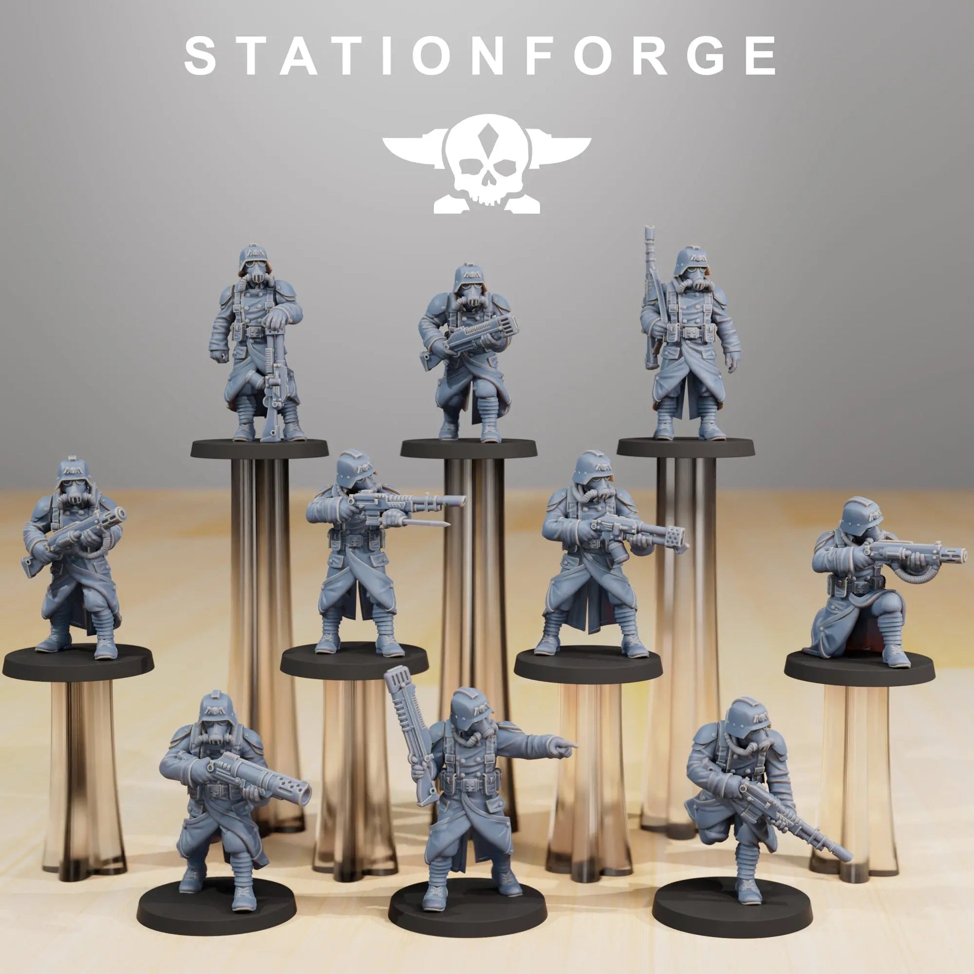 Grimguard Infantry Builder by Station Forge 28/32mm Heroic Scale Miniature, 35mm tall, 10 Units - DelsBricks Toys & CollectiblesResin Printed MiniatureDelsBricks Toys & CollectiblesMega Diamonds & Schwartzreiter Mini Forge