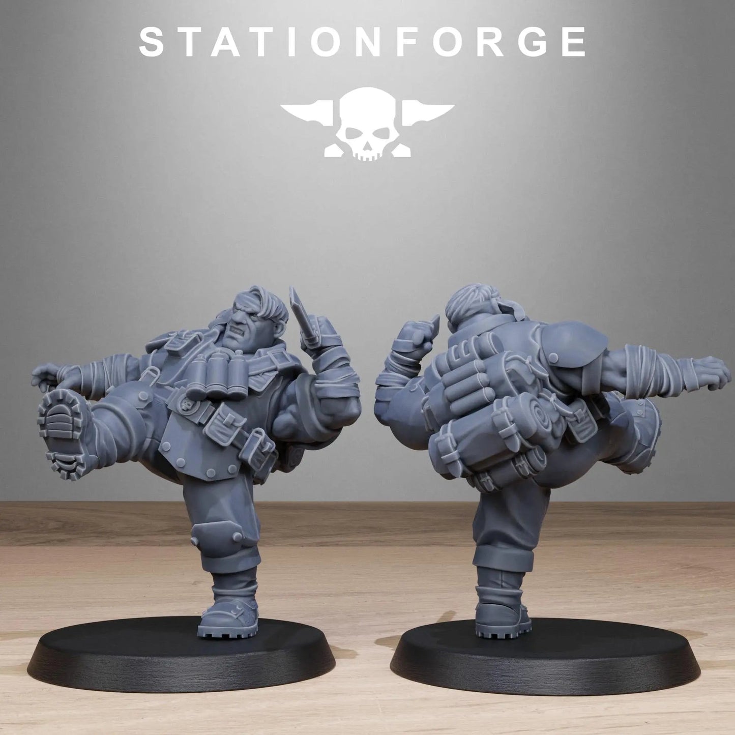 Grimguard Jungle Fighter Mutants by Station Forge 28mm Heroic Scale Miniature, 45mm tall, 10 Units, Proxy, Grimdark, Sci - Fi, OPR, Guard - DelsBricks Toys & CollectiblesResin Printed MiniatureDelsBricks Toys & CollectiblesMega Diamonds & Schwartzreiter Mini Forge
