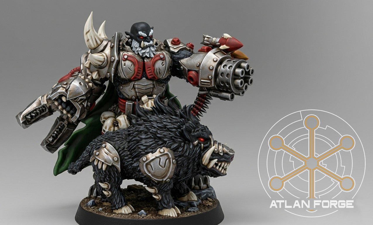 Grokk Brutelord by Atlan Forge – Resin Printed Grimdark Sci - Fi Mini With Wolf (28/32mm) - DelsBricks Toys & CollectiblesResin Printed MiniatureDelsBricks Toys & CollectiblesMega Diamonds & Schwartzreiter Mini Forge