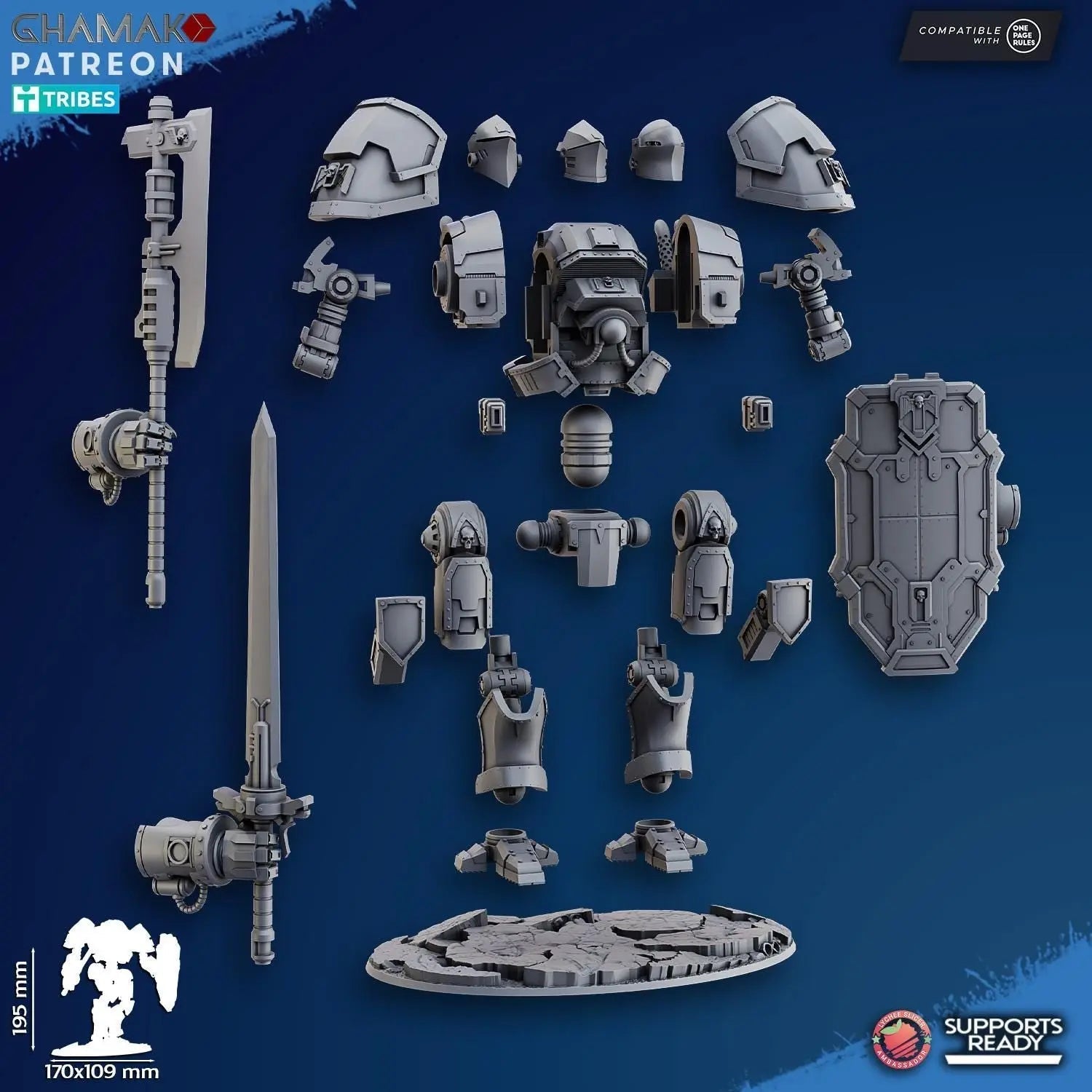 Guardian Titan by Ghamak Heroic 28/32mm Scale Miniature, 195mm tall, 170x109mm base - DelsBricks Toys & CollectiblesResin Printed MiniatureDelsBricks Toys & CollectiblesMega Diamonds & Schwartzreiter Mini Forge