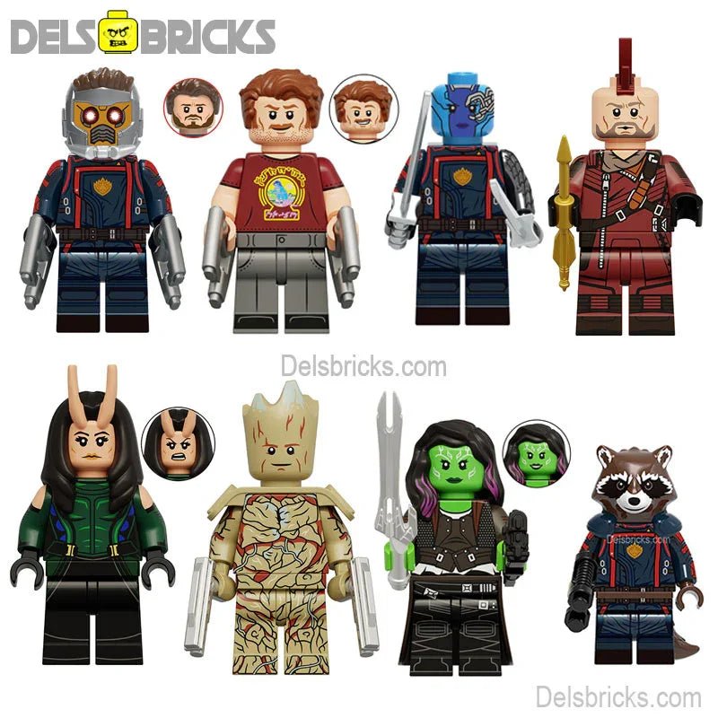 Guardians of the Galaxy set of 8 Best Lego Minifigures Custom Toys - DelsBricks MinifiguresMinifiguresDelsBricks MinifiguresDelsbricks