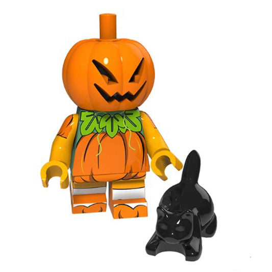 Halloween jack O lantern Lego Minifigures Custom Horror Toys - DelsBricks MinifiguresLego Horror MinifiguresDelsBricks MinifiguresDelsbricks.com
