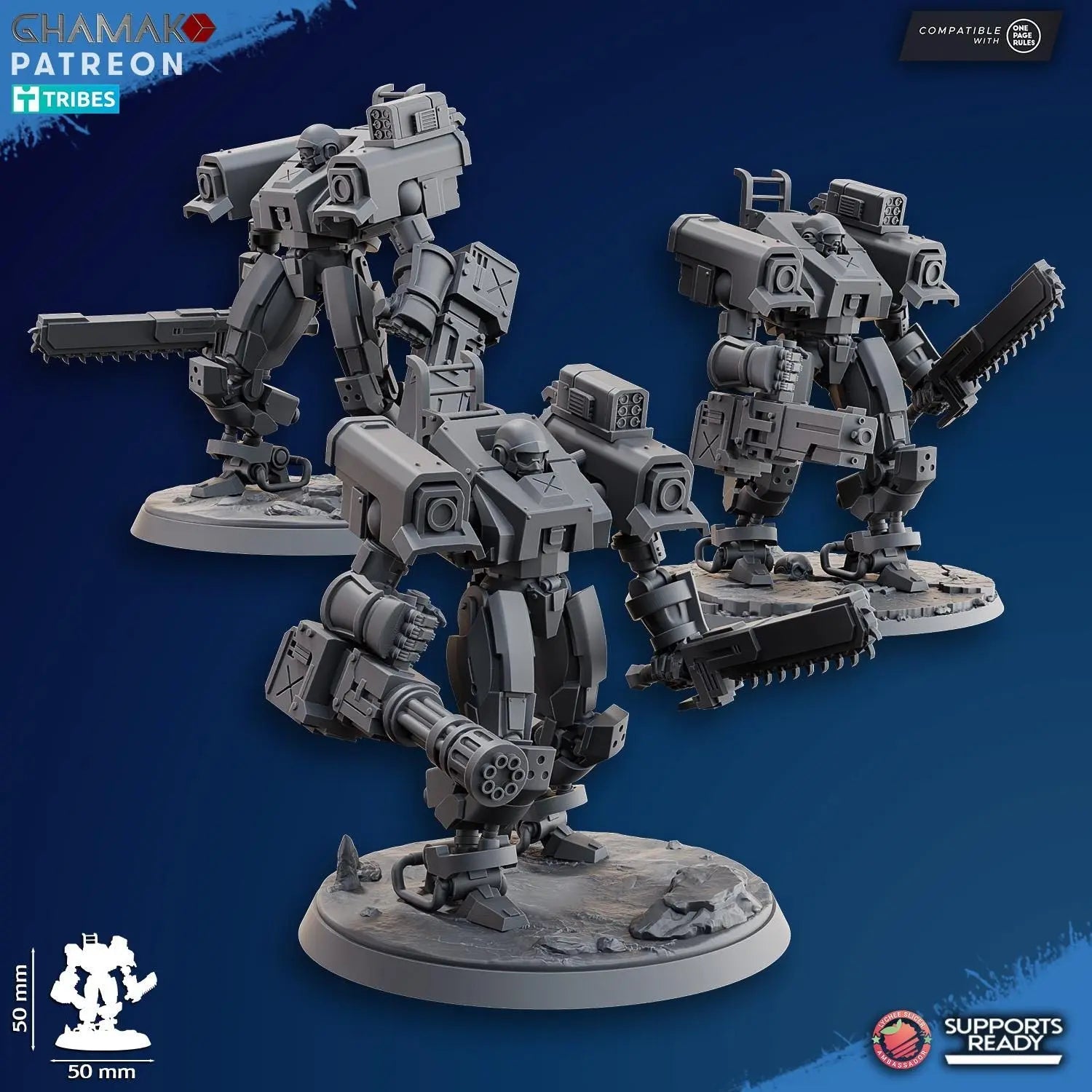 Heavy Grenadiers by Ghamak Sci - fi 28mm Heroic Scale Miniature, 50mm tall, 3 Units, One Page Rules Compatible, Grimdark, or Sci - Fi - DelsBricks Toys & CollectiblesDelsBricks Toys & CollectiblesMega Diamonds & Schwartzreiter Mini Forge