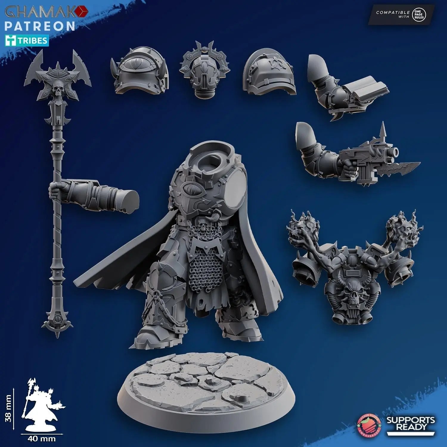 Heretic Warlock 2 by Ghamak Fantasy 28mm Scale Miniature, 38mm tall - DelsBricks Toys & CollectiblesResin Printed MiniatureDelsBricks Toys & CollectiblesMega Diamonds & Schwartzreiter Mini Forge