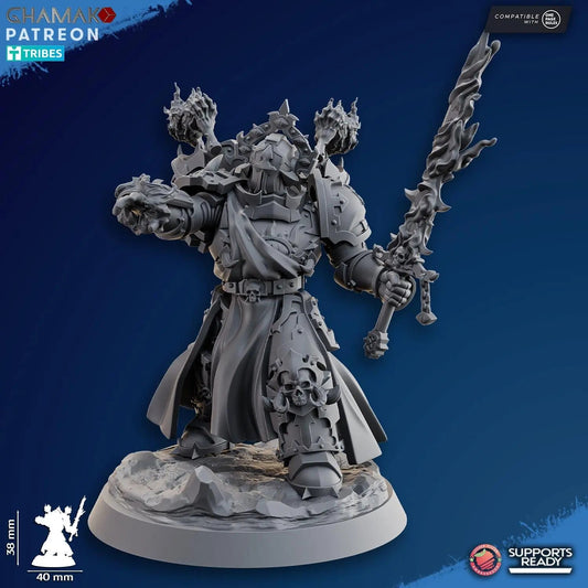 Heretic Warlock by Ghamak Fantasy 28mm Scale Miniature, 38mm tall - DelsBricks Toys & CollectiblesResin Printed MiniatureDelsBricks Toys & CollectiblesMega Diamonds & Schwartzreiter Mini Forge