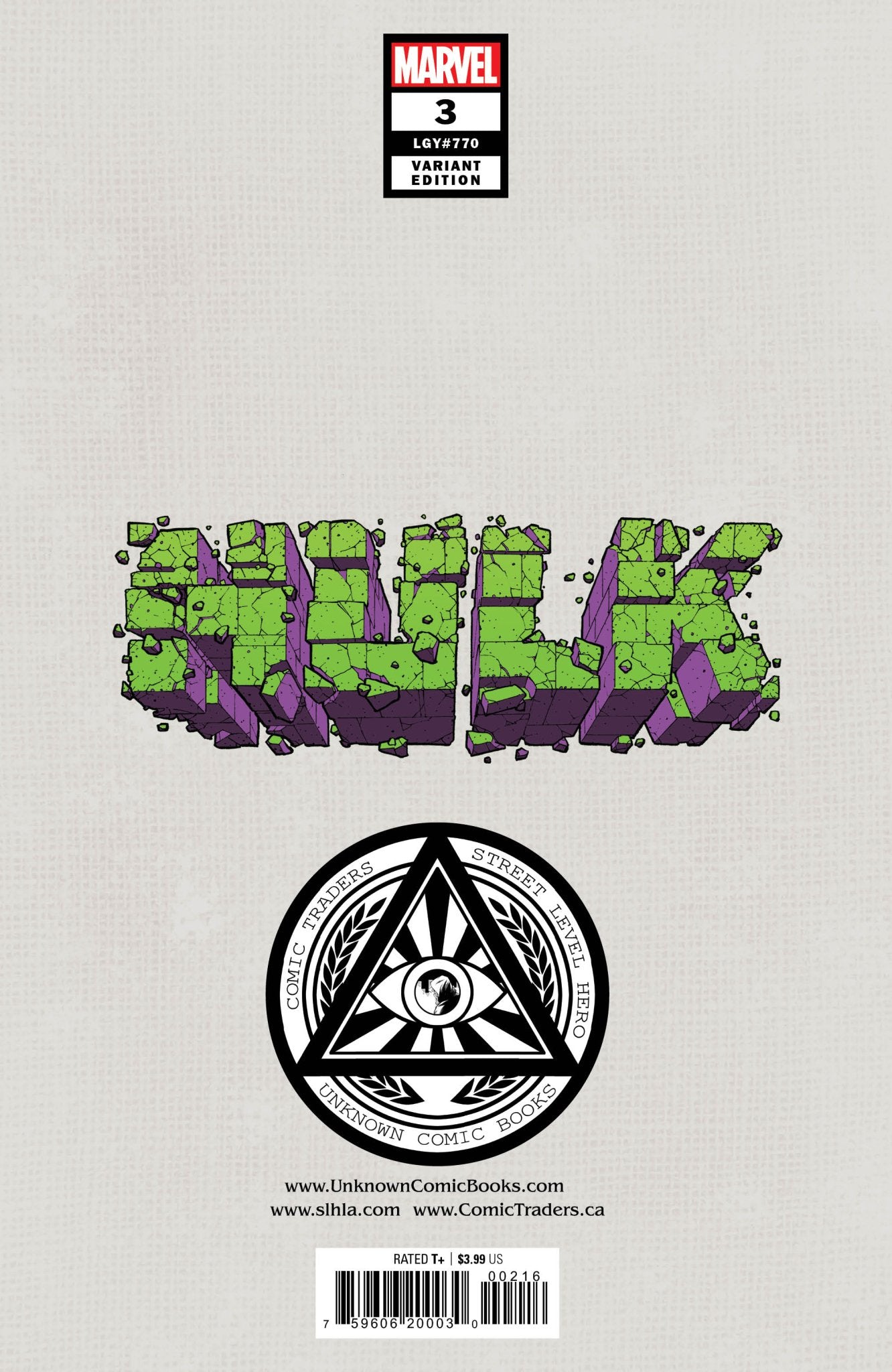 Hulk 3 Unknown Comics Alan Quah Exclusive Var (01/19/2022) - DelsBricks Toys & CollectiblesCOMIC BOOK EXCLUSIVEDelsBricks Toys & CollectiblesUnknown Comic Books