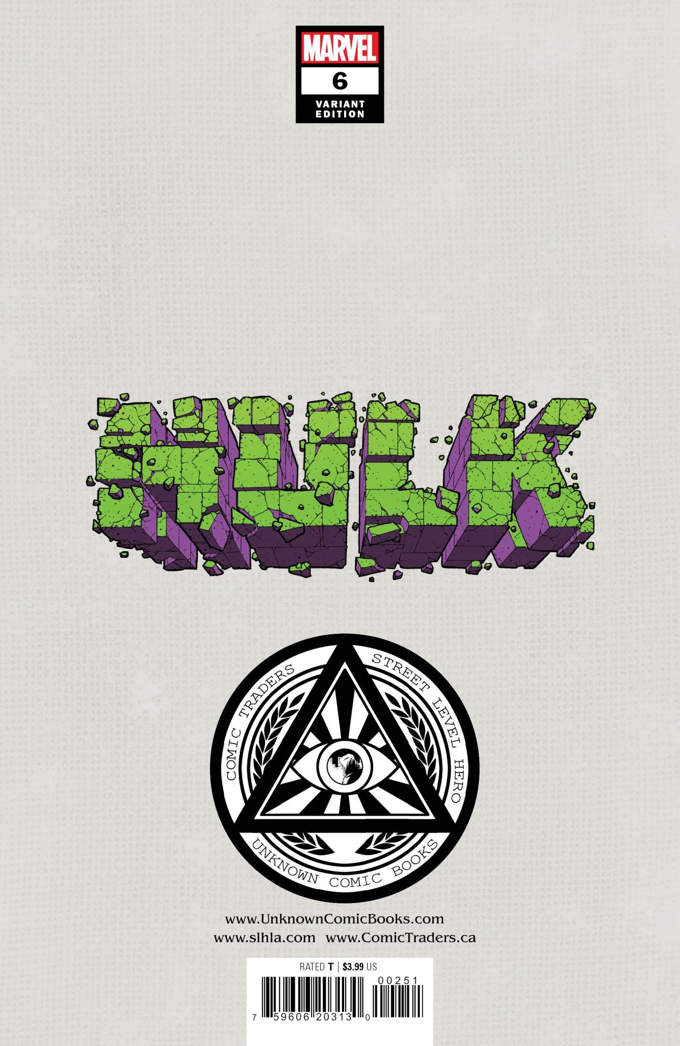 Hulk 6 Unknown Comics Stephen Segovia Exclusive Var (04/20/2022) - DelsBricks Toys & CollectiblesCOMIC BOOK EXCLUSIVEDelsBricks Toys & CollectiblesUnknown Comic Books