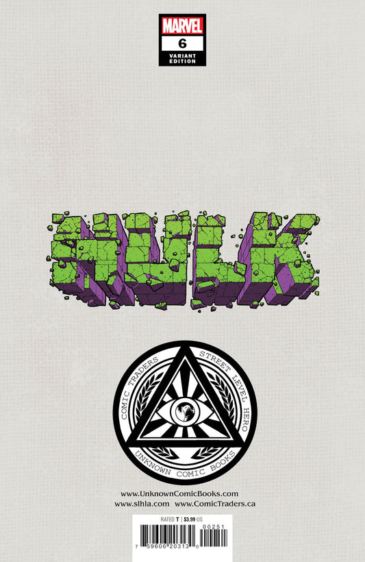 Hulk 6 Unknown Comics Stephen Segovia Exclusive Virgin Var (04/20/2022) - DelsBricks Toys & CollectiblesCOMIC BOOK EXCLUSIVEDelsBricks Toys & CollectiblesUnknown Comic Books