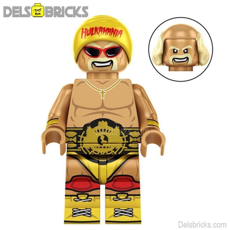 Hulk Hogan Pro Wrestling Lego Minifigures Custom Toys - DelsBricks MinifiguresMinifiguresDelsBricks MinifiguresDelsbricks