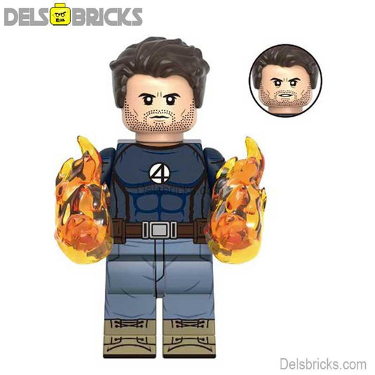Human Torch from Deadpool & Wolverine Movie Lego Minifigures Custom Toys - DelsBricks MinifiguresMinifiguresDelsBricks MinifiguresDelsbricks