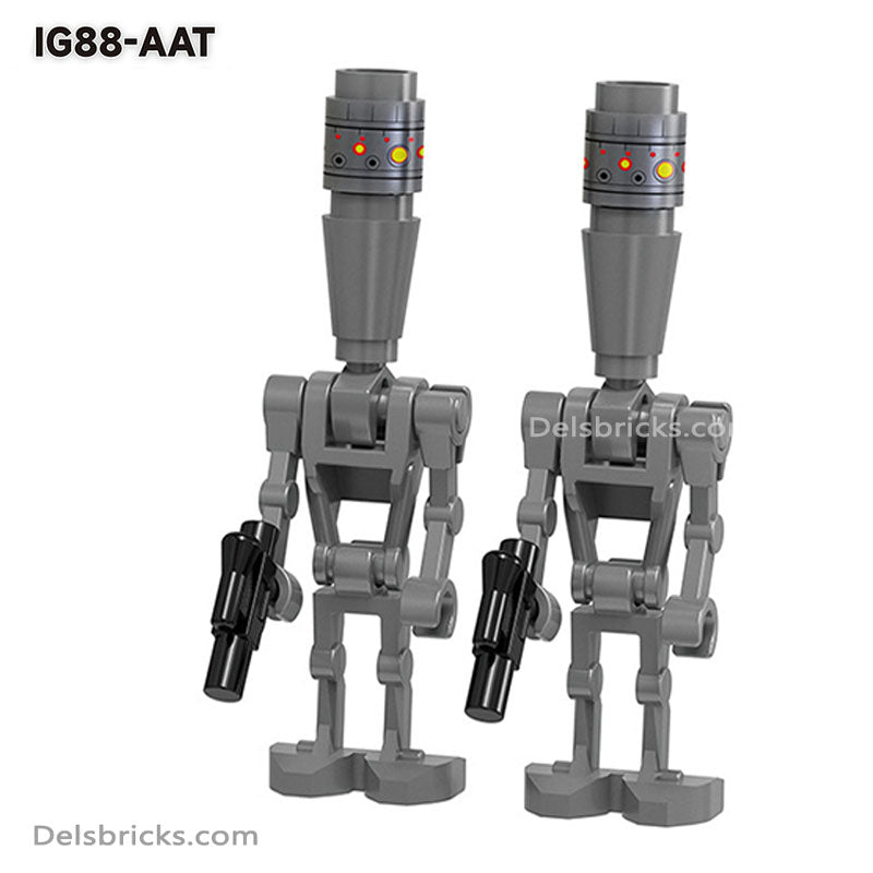 Battle Droids / IG-88 & blasters 4 pack Lego Star Wars Minifigures Delsbricks.com   