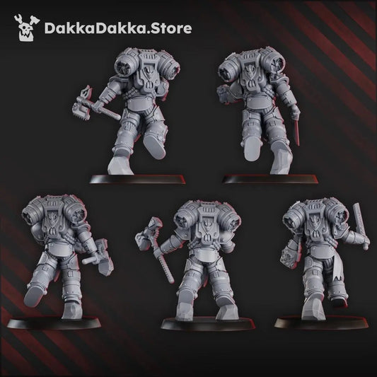 Ignisaurus Clan Warriors Storm Squad with Jetpacks by DakkaDakka 28/32mm Heroic Scale Miniature, 36mm tall, 5 Units - DelsBricks Toys & CollectiblesResin Printed MiniatureDelsBricks Toys & CollectiblesMega Diamonds & Schwartzreiter Mini Forge