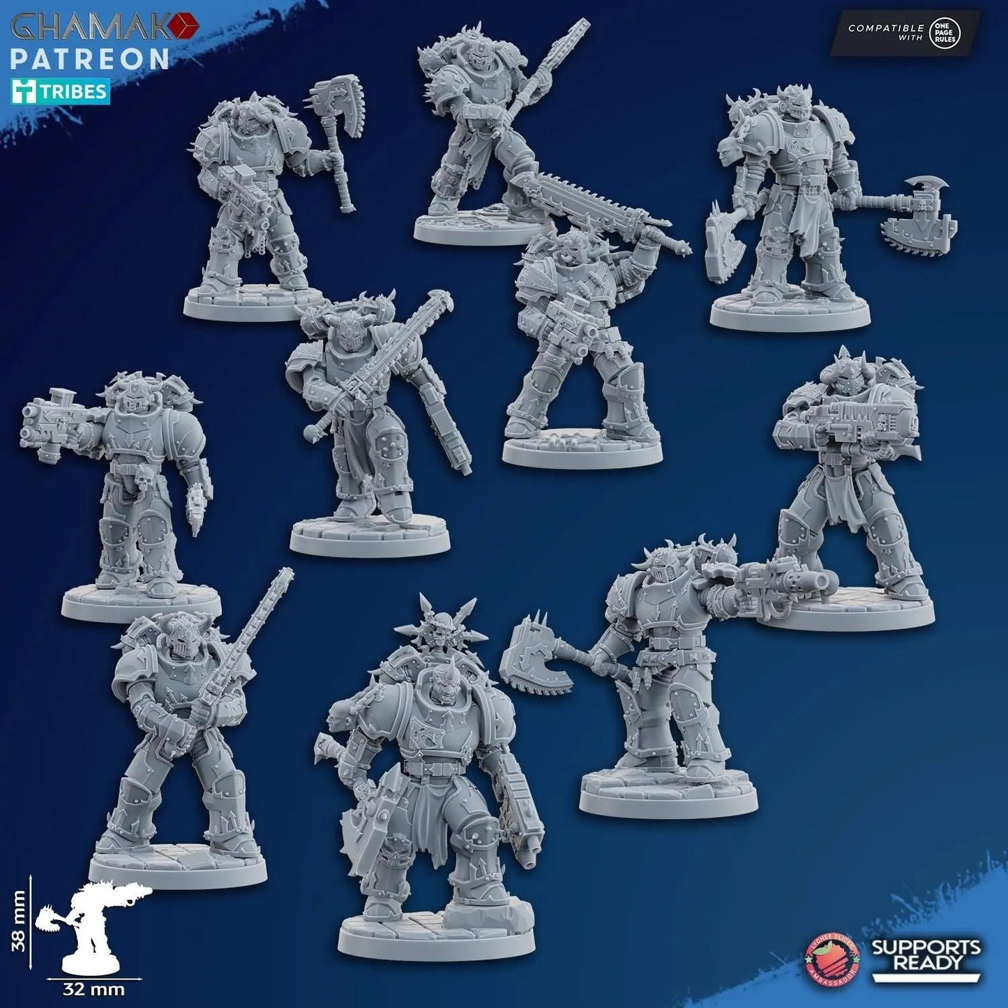 Inner Circle Brotherhood by Ghamak Sci-fi 28mm Heroic Scale Miniature, 32mm tall, 6-10 Units, Proxy, Grimdark, Sci-Fi, OPR Comp