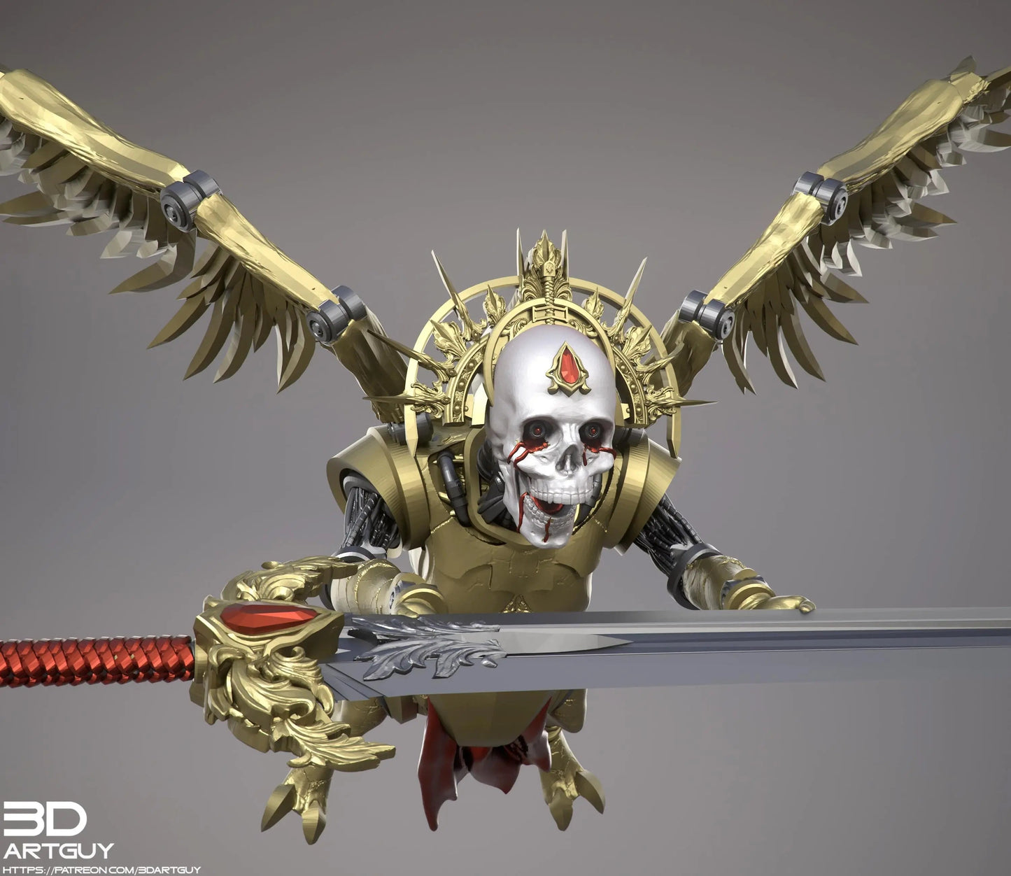 Blood Host Blood Cherub by 3DArtGuy 32mm scale, 50mm or 100mm, Miniature War Gaming Figure, Grim Dark, Proxy, Cherub
