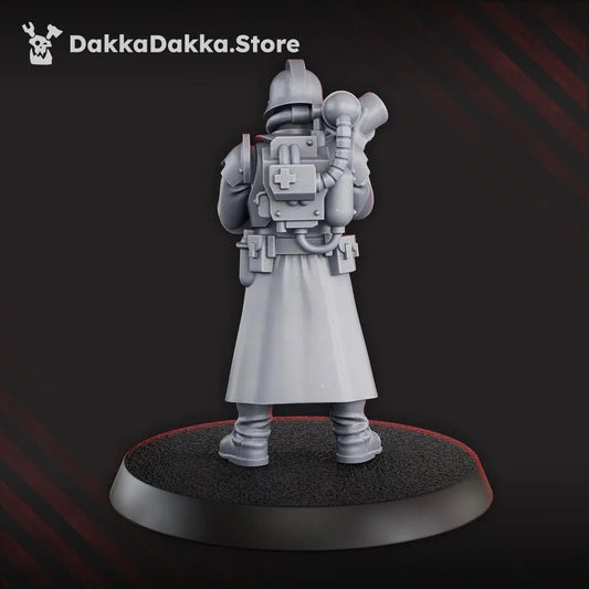3rd Death Division Medic by DakkaDakka 28/32mm Heroic Scale Miniature, 30mm tall, Proxy, Warcells, Sci-Fi, OPR, Trench Crusade
