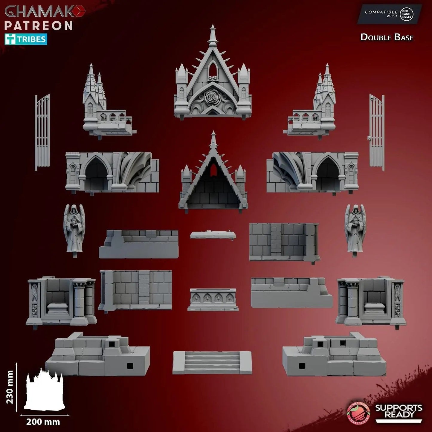 Blighted Mausoleum by Ghamak 28/32mm Scale, Terrain, 200x230mm, Table Top Mini, Scale Model