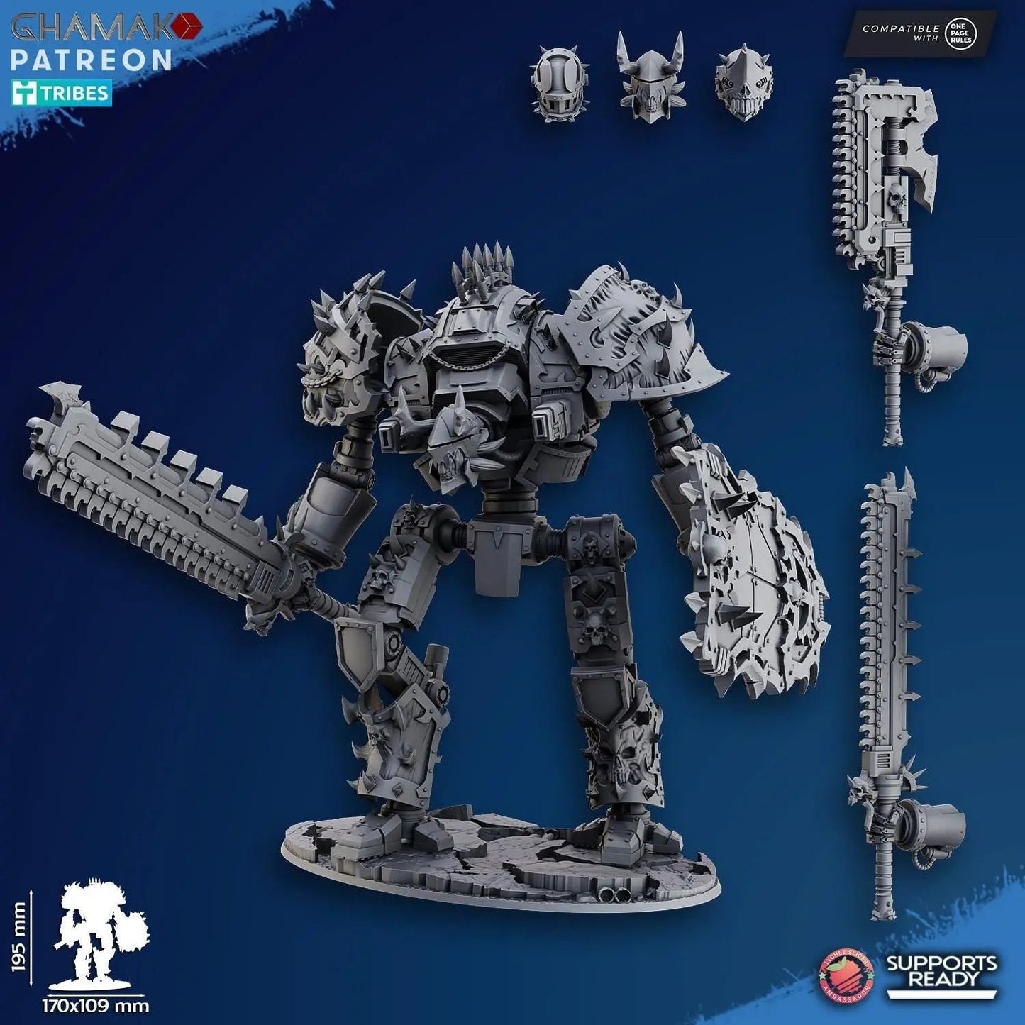 Impaler Titan by Ghamak Heroic 28/32mm Scale Miniature, 195mm tall, 170x109mm base - DelsBricks Toys & CollectiblesResin Printed MiniatureDelsBricks Toys & CollectiblesMega Diamonds & Schwartzreiter Mini Forge