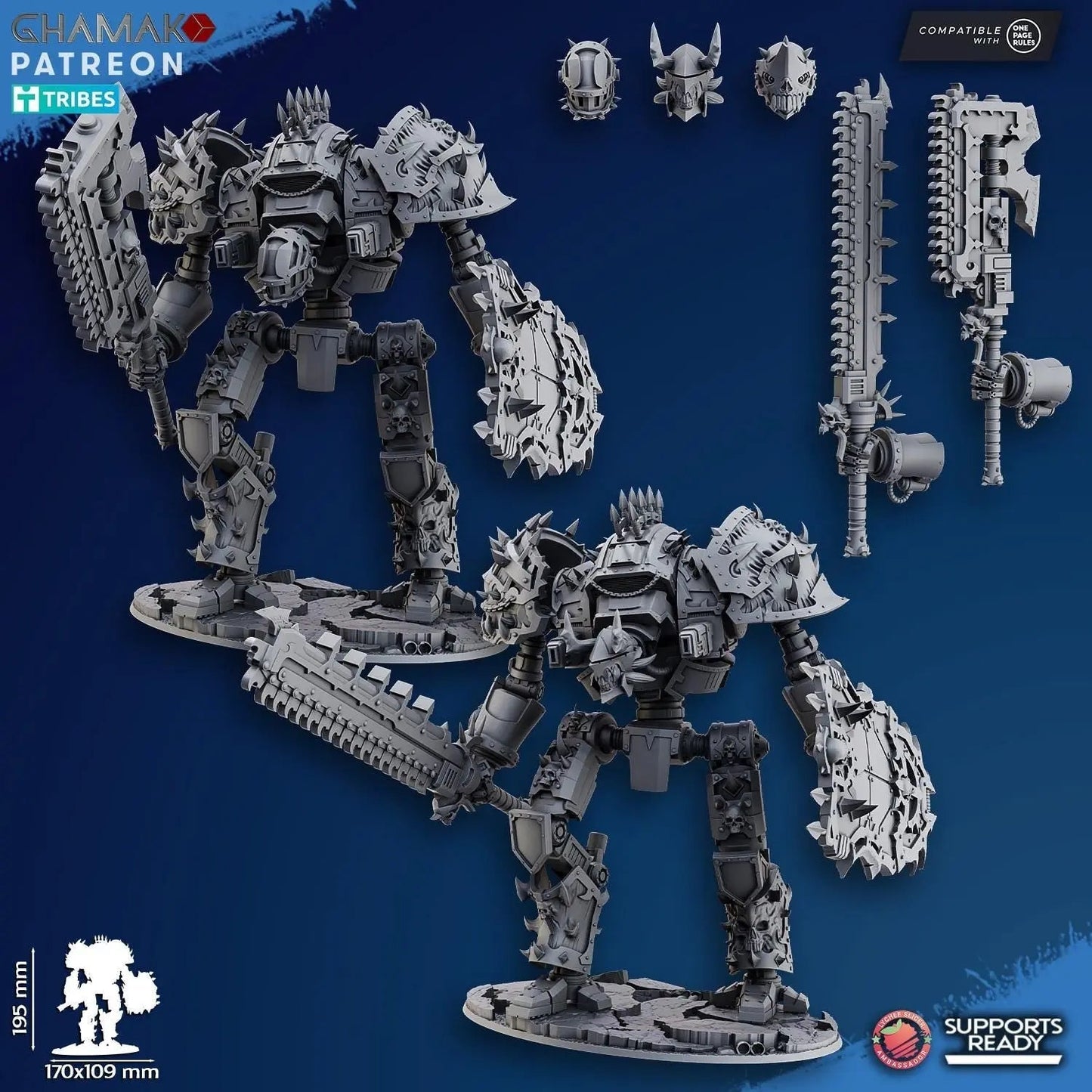 Impaler Titan by Ghamak Heroic 28/32mm Scale Miniature, 195mm tall, 170x109mm base - DelsBricks Toys & CollectiblesResin Printed MiniatureDelsBricks Toys & CollectiblesMega Diamonds & Schwartzreiter Mini Forge