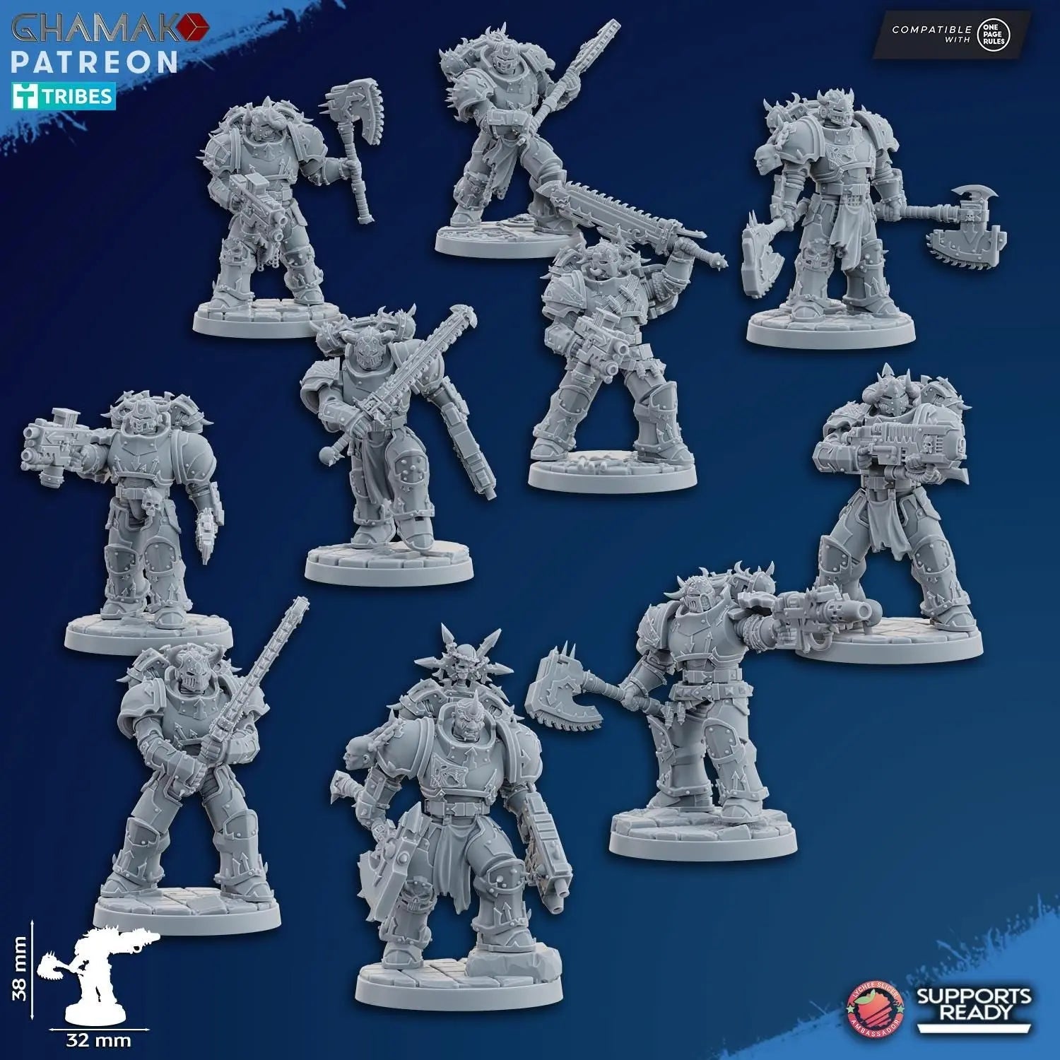Inner Circle Brotherhood by Ghamak Sci - fi 28mm Heroic Scale Miniature, 32mm tall, 6 - 10 Units, Proxy, Grimdark, Sci - Fi, OPR Comp - DelsBricks Toys & CollectiblesResin Printed MiniatureDelsBricks Toys & CollectiblesMega Diamonds & Schwartzreiter Mini Forge