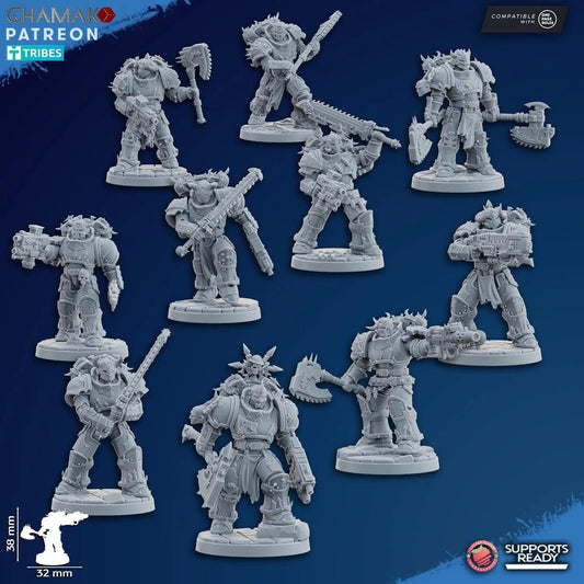 Inner Circle Brotherhood by Ghamak Sci - fi 28mm Heroic Scale Miniature, 32mm tall, 6 - 10 Units, Proxy, Grimdark, Sci - Fi, OPR Comp - DelsBricks Toys & CollectiblesResin Printed MiniatureDelsBricks Toys & CollectiblesMega Diamonds & Schwartzreiter Mini Forge