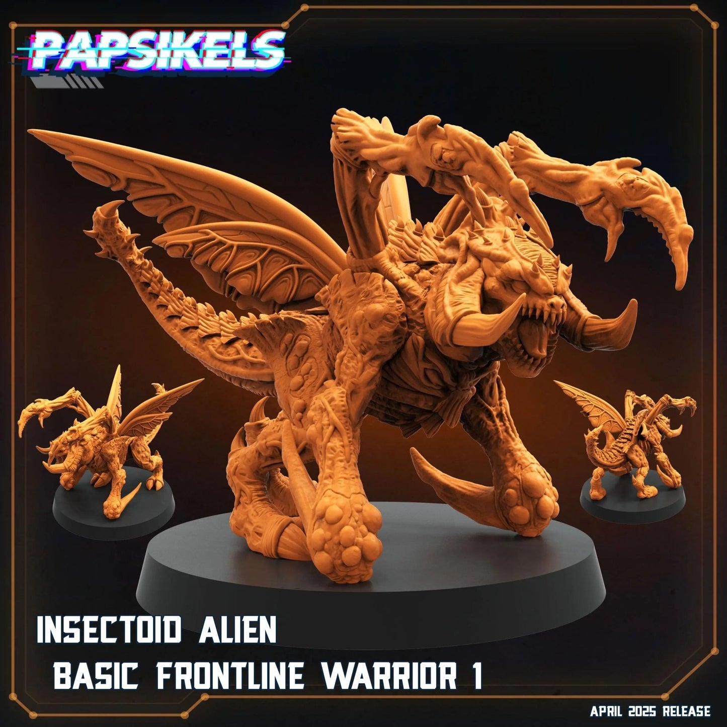 Insectoid Alien Basic Frontline Warrior by Papsikels Miniature, 32mm Heroic Scale, War Gaming, Proxy for Alien, Aliens vs Humans, Sci - fi - DelsBricks Toys & CollectiblesResin Printed MiniatureDelsBricks Toys & CollectiblesMega Diamonds & Schwartzreiter Mini Forge
