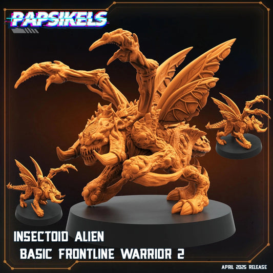 Insectoid Alien Basic Frontline Warrior by Papsikels Miniature, 32mm Heroic Scale, War Gaming, Proxy for Alien, Aliens vs Humans, Sci - fi - DelsBricks Toys & CollectiblesResin Printed MiniatureDelsBricks Toys & CollectiblesMega Diamonds & Schwartzreiter Mini Forge
