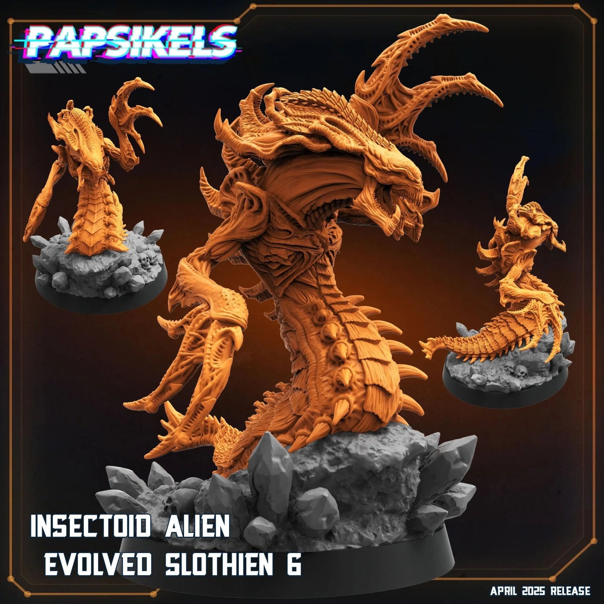 Insectoid Alien Evolved Slothien by Papsikels Miniature, 32mm Heroic Scale, War Gaming, Proxy for Alien, Aliens vs Humans, Sci - fi - DelsBricks Toys & CollectiblesResin Printed MiniatureDelsBricks Toys & CollectiblesMega Diamonds & Schwartzreiter Mini Forge