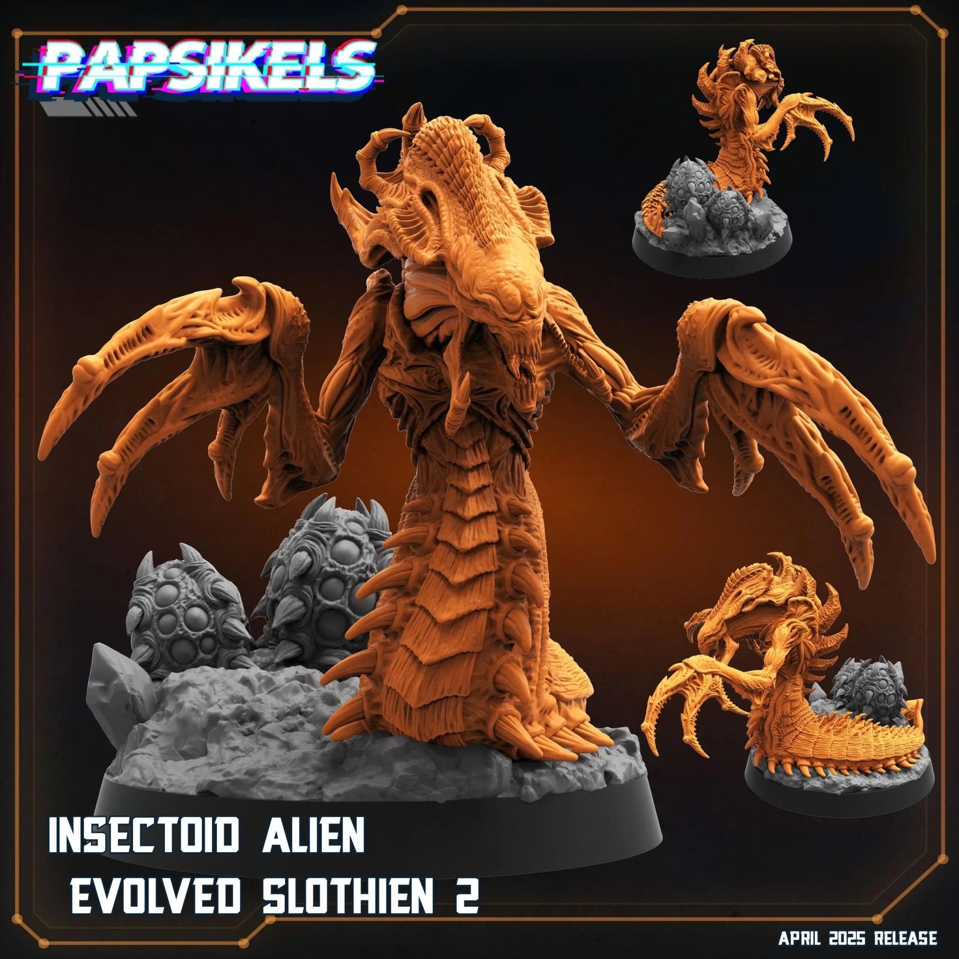 Insectoid Alien Evolved Slothien by Papsikels Miniature, 32mm Heroic Scale, War Gaming, Proxy for Alien, Aliens vs Humans, Sci - fi - DelsBricks Toys & CollectiblesResin Printed MiniatureDelsBricks Toys & CollectiblesMega Diamonds & Schwartzreiter Mini Forge