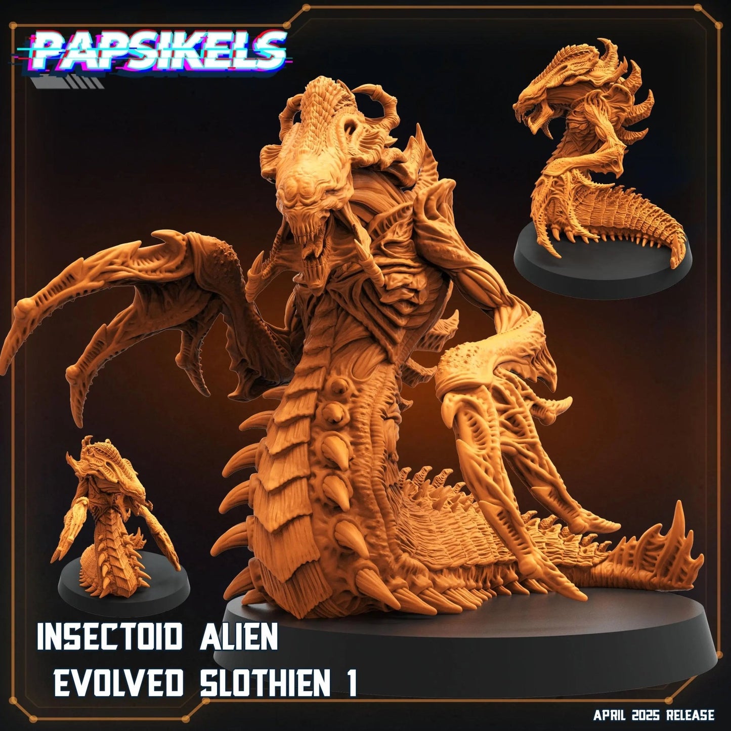 Insectoid Alien Evolved Slothien by Papsikels Miniature, 32mm Heroic Scale, War Gaming, Proxy for Alien, Aliens vs Humans, Sci - fi - DelsBricks Toys & CollectiblesResin Printed MiniatureDelsBricks Toys & CollectiblesMega Diamonds & Schwartzreiter Mini Forge