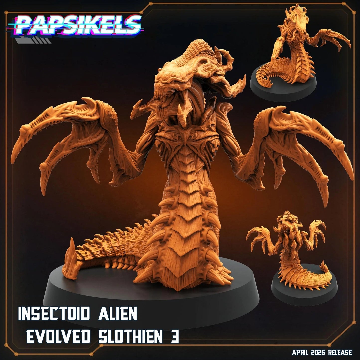 Insectoid Alien Evolved Slothien by Papsikels Miniature, 32mm Heroic Scale, War Gaming, Proxy for Alien, Aliens vs Humans, Sci - fi - DelsBricks Toys & CollectiblesResin Printed MiniatureDelsBricks Toys & CollectiblesMega Diamonds & Schwartzreiter Mini Forge