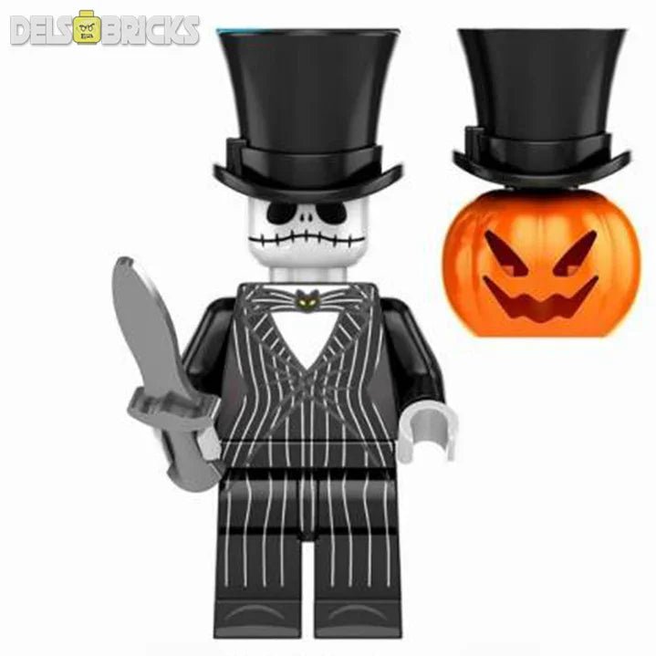 Jack Skellington Nightmare Before Christmas Lego Minifigures Custom Toys - DelsBricks MinifiguresLego Horror MinifiguresDelsBricks MinifiguresDelsbricks.com