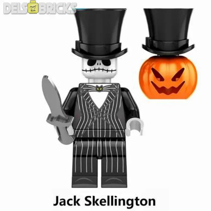 Jack Skellington Nightmare Before Christmas Lego Minifigures Custom Toys - DelsBricks MinifiguresLego Horror MinifiguresDelsBricks MinifiguresDelsbricks.com