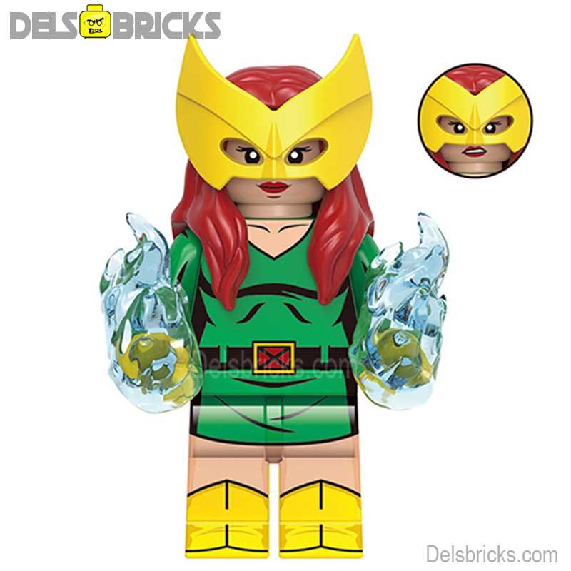 Jean Grey From X - Men '97 green suit Lego Minifigures custom toys - DelsBricks MinifiguresMinifiguresDelsBricks MinifiguresDelsbricks