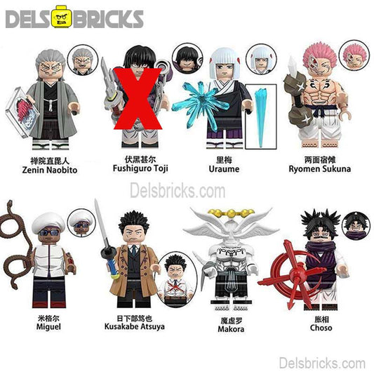 Jujutsu kaisen set of 7 Lego Anime Minifigures Custom Toys (Clearance item) - DelsBricks MinifiguresMinifiguresDelsBricks MinifiguresDelsbricks