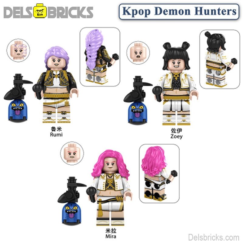 K - POP Demon Hunters set of 3 Anime Lego Minifigures Custom Toys - DelsBricks MinifiguresMinifiguresDelsBricks MinifiguresDelsbricks