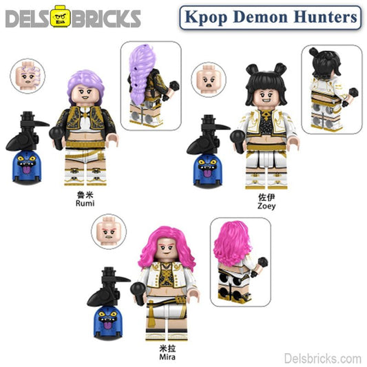 K - POP Demon Hunters set of 3 Anime Lego Minifigures Custom Toys - DelsBricks MinifiguresMinifiguresDelsBricks MinifiguresDelsbricks