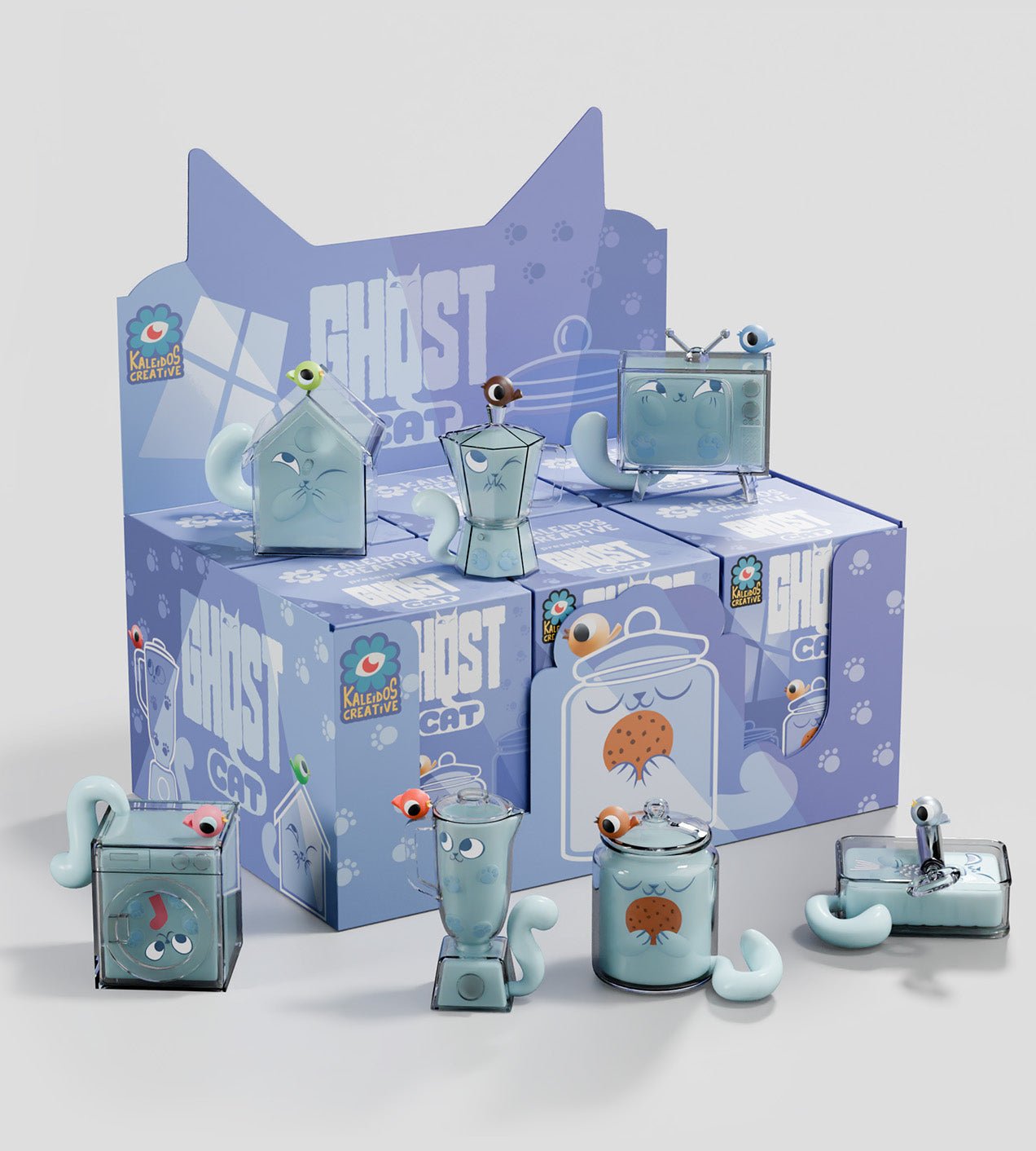 Kaleidos Creative: Ghost Cat Blind Box - DelsBricks Toys & CollectiblesDelsBricks Toys & CollectiblesRalphie's Funhouse