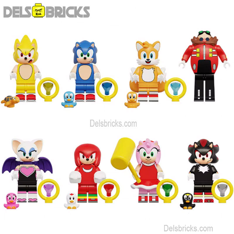 Sonic The Hedgehog Set of 8 Lego Minifigures Custom toys S2