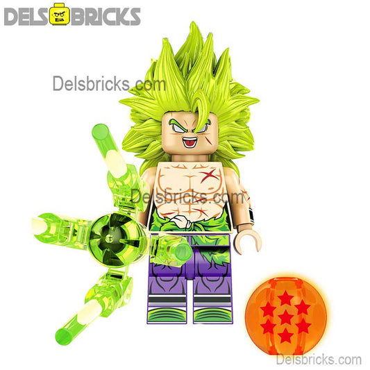 Broly Long Hair Dragon Ball Z Lego Minifigures Custom Toys