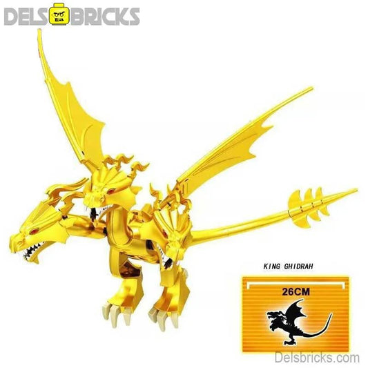 King Ghidorah Godzilla Minifigures Big Size Kaiju Monsters - DelsBricks MinifiguresLego Horror MinifiguresDelsBricks MinifiguresDelsbricks.com